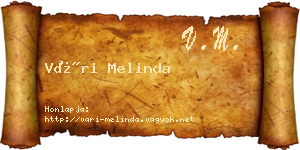 Vári Melinda névjegykártya